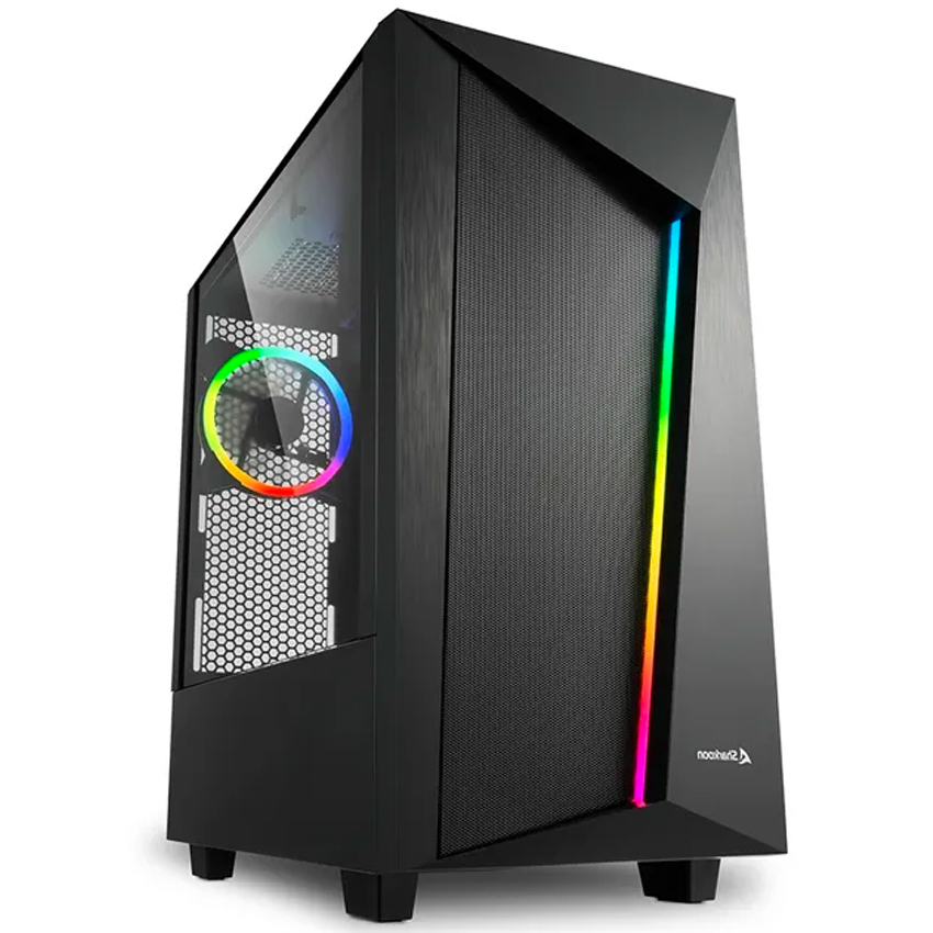 Gabinete Sharkoon Rev100 Argb 2 Fan Atx Negro Mid Tower